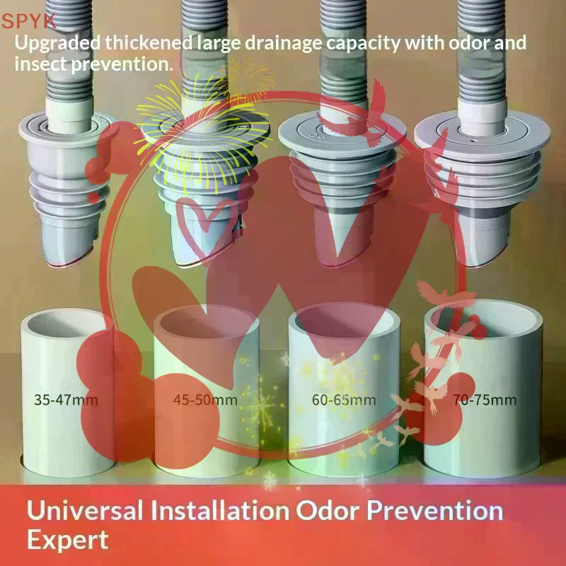 Silicone Bathroom Sewer Seal Ring Kitchen Sink Sewer Pipe Plug Washing Machine Anti-odor Leakage Floor Drain Seal Connector Plug