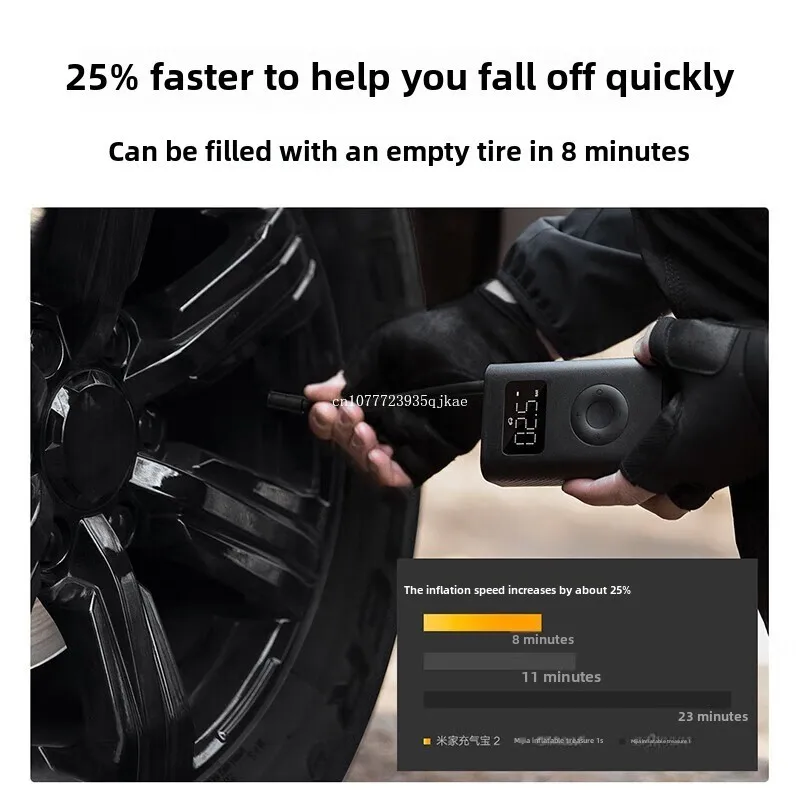 Xiaomi Mijia Luchtpomp 2 Auto Inflator Auto Fiets Inflator Bandenspanning Detectie Vooraf ingestelde druk 150Psi 2000 Mah Oplaadbaar