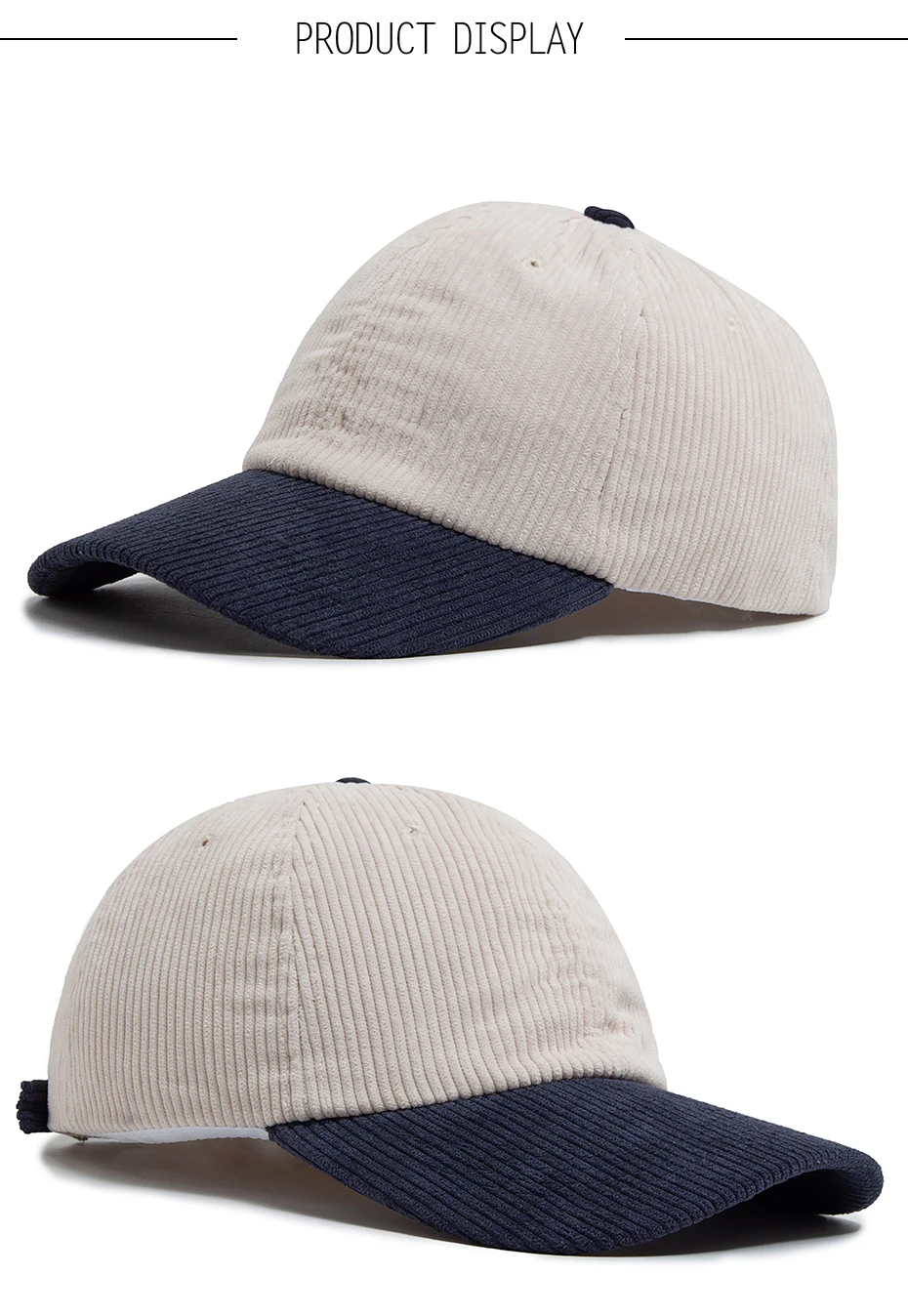 Winter Cord Weibliche Baseball Caps Herbst Casual frauen Hut Fashion Outdoor Sport Männer Kappe Zwei Farbe Passenden Hip Hop hüte – Detail 4