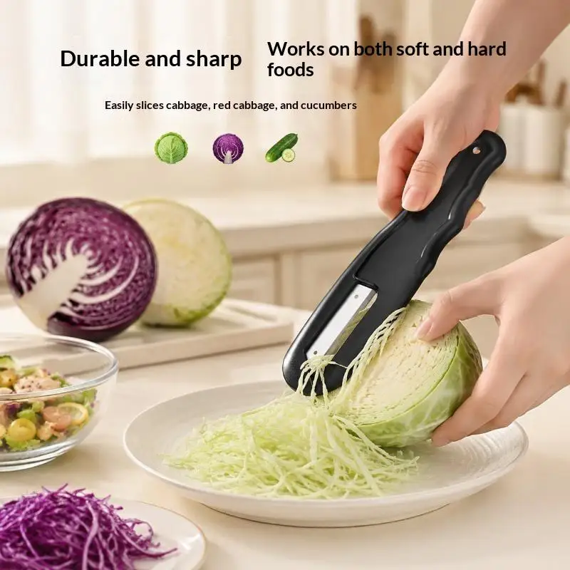 Black Multi-functional Vegetable Peeler Non-slip Handle Sharp Fruit Peeler Hanging Plastic Kitchen Slicing Cutter Cucumber
