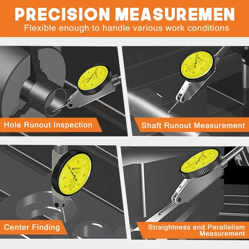 ميتوتويو No.513-404 الدقة مستقرة 0.01 لوحة 0-0.8 مللي متر 32/38 مللي متر مؤشر كادران ليفيير التناظرية Jauge A Cadran Outils De M