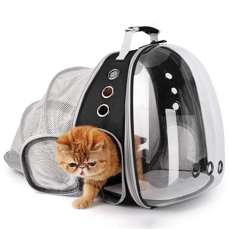 Tas kucing, ransel hewan peliharaan, kapsul angkasa portabel dan transparan, perlengkapan kucing, Backpa bernapas