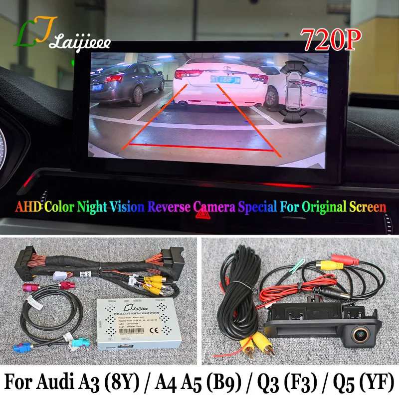 

New HD Color Night Vision AHD Backup Reverse Camera for Audi A3 S3 8Y A4 S4 A5 S5 B9 Q3 F3 Q5 YF Original 8"‌ or 10.1"‌ Screen