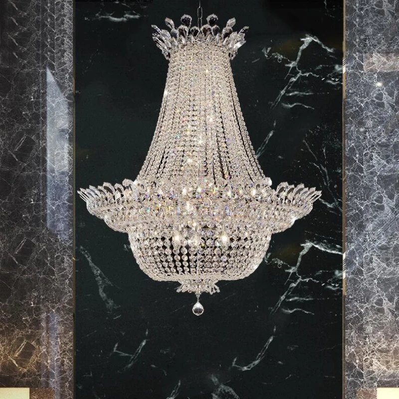 

European crystal chandelier luxury decoration living room luster island decorative lamp villa staircase large chandelier