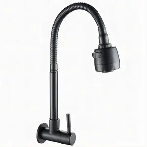 Baokemo 304 Kitchen Tap of Stainless Steel, Sink Flexible Hose, Cold Water, 2 Modes Tap, Mounted on the Wall, G1, 2 6 Main Sales Wall Taps Kitchen - №6