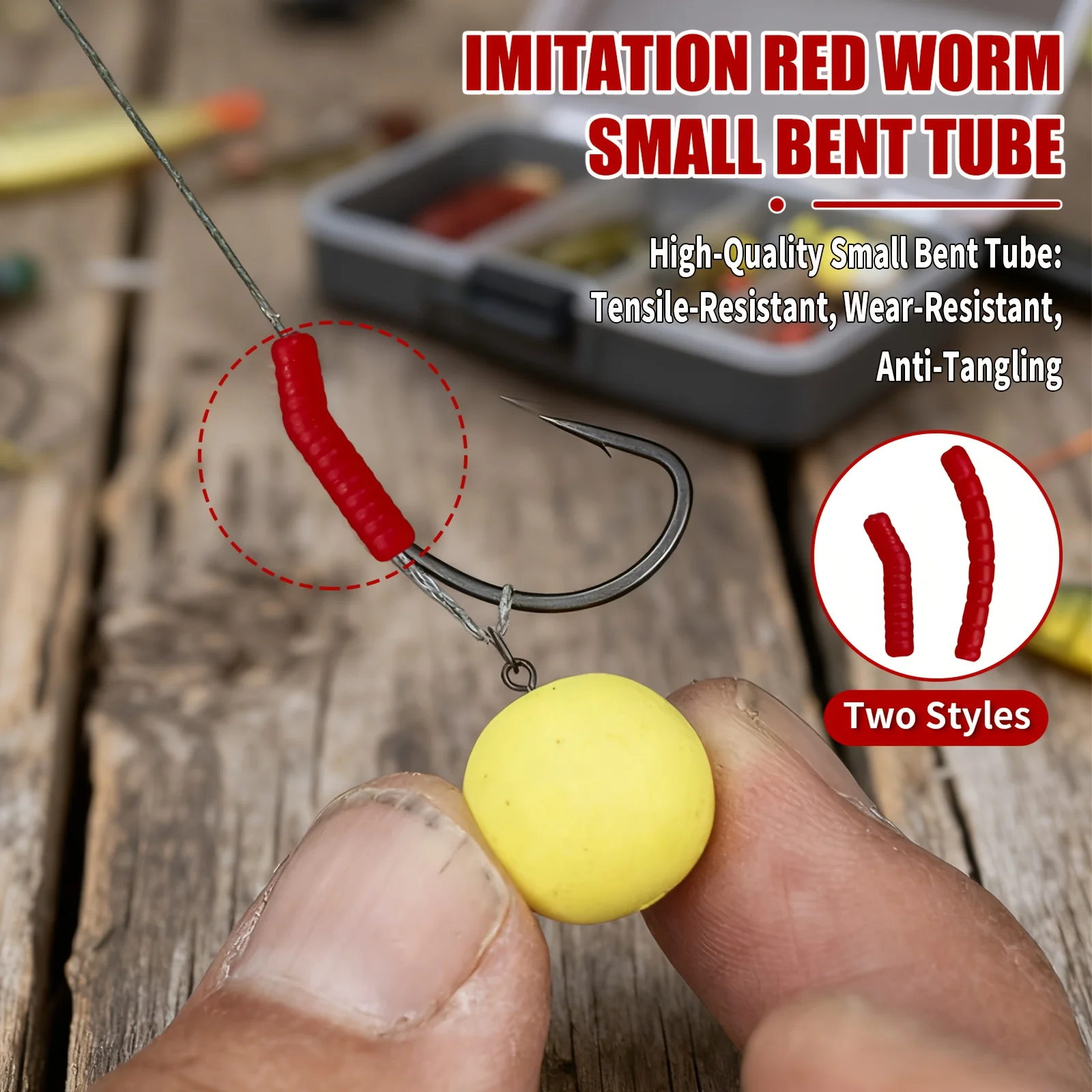 Cebo Artificial Bloodworm Rojo – Señuelo Blando para Carpa - imagen 4