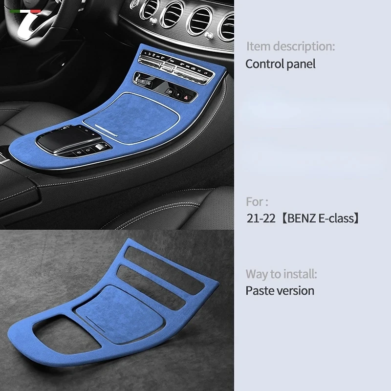 

Italy Super Suede Cover For Mercedes Benz E Class W213 2019-2022 Car Center Console Gear Shift Panel Sticker Trim Accessories