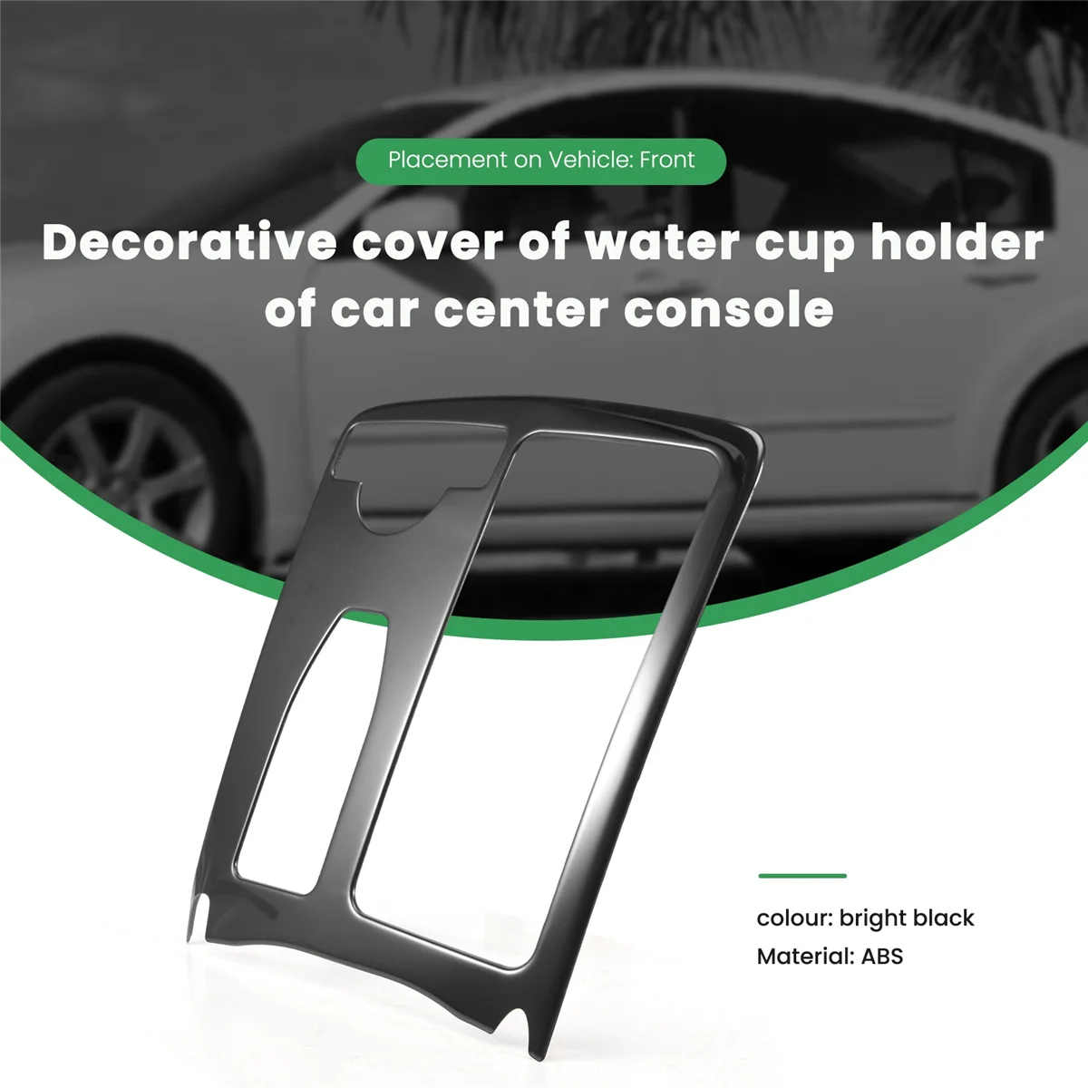 Car Central Console Water Cup Holder Cover Trim for Mercedes Benz C Class W204 08-13