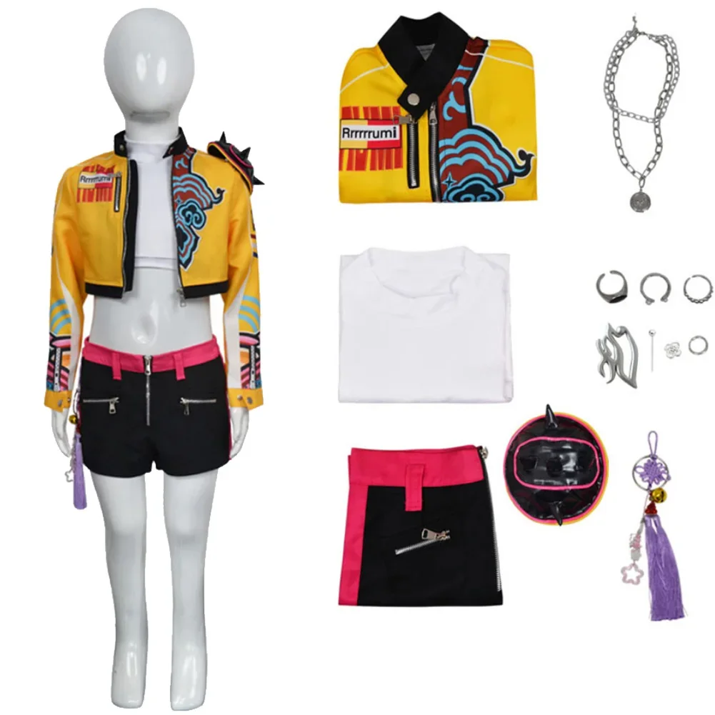 

Fantasia KPop Rumi Zoey Cosplay Girls Stage Clothing Demon Hunter Disfraz Costume 6 to 14 Years Halloween Carnival Party Clothes