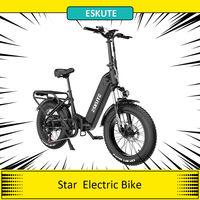 ESKUTE Star Folding Electric Bike 250W Motor  48V 25Ah Battery,  20*4.0'' Fat Tire Ebike, 25KM/H Max Speed,45NmTorque,Disc Brak