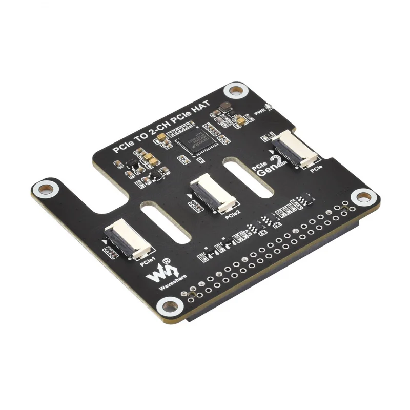 

For Raspberry Pi 5 Dual PCIe Expansion Board, 2-Lane Stackable HAT for Multiple Extension Modules