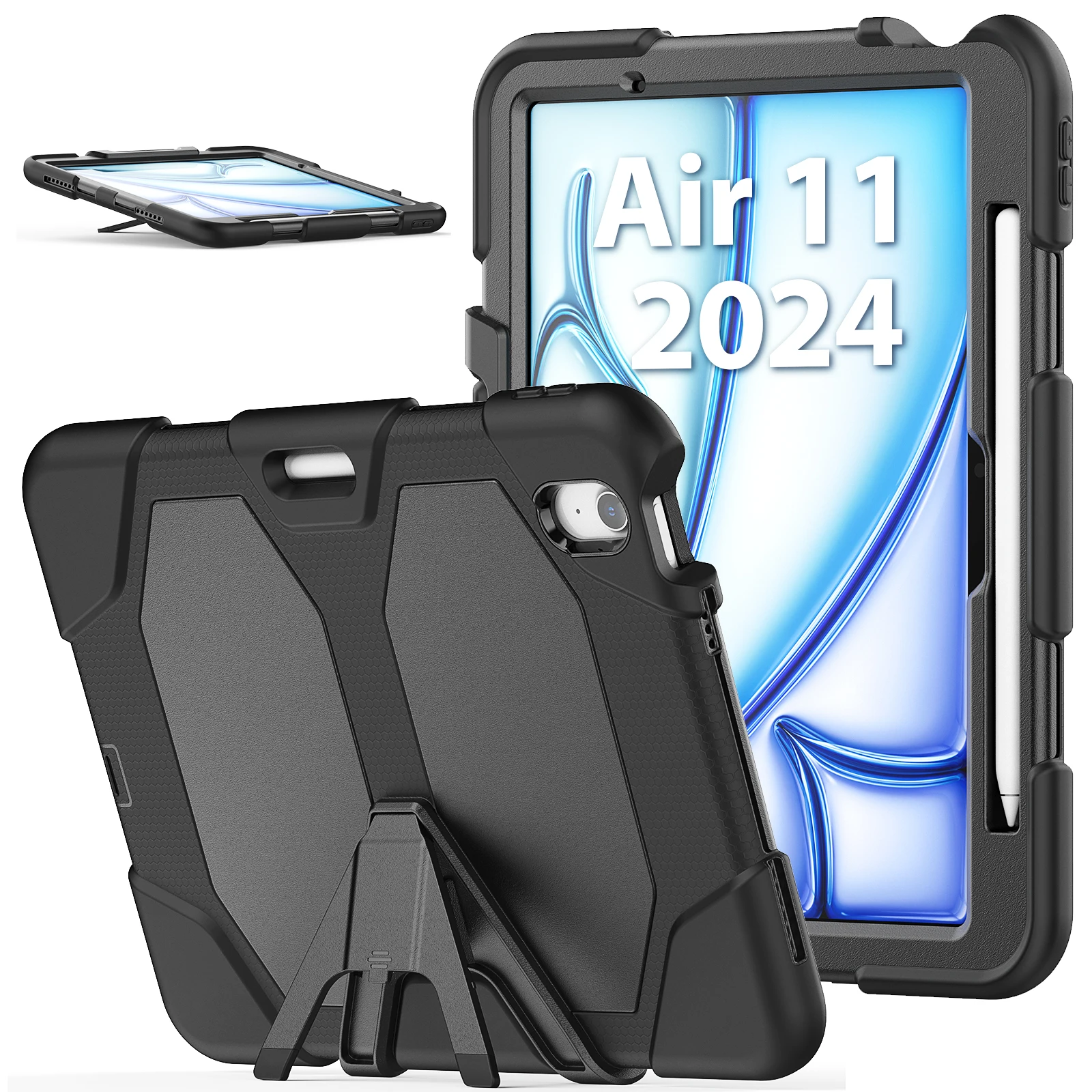 

Stand Case For iPad Pro Air 11 2025 2024 Air 4 5 10.9" Pro11 2018-2022 1st 2nd 3rd 4th Gen. With Built-in Screen Protector Cover