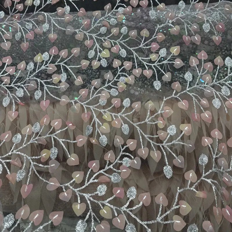 

Кружевная вышитая сетчатая ткань с пайетками для свадебных платьев, юбок, рукоделия, пошива одежды, продается на метры