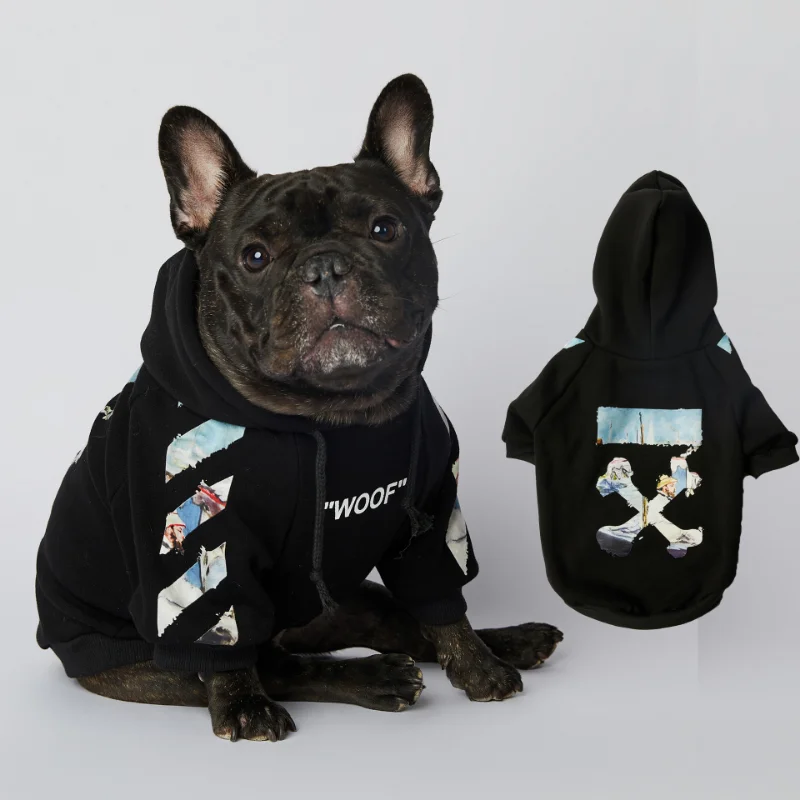 Autumn Winter Pet Dogs Clothes Fashion Dogs Hoodies Fleece Warm Cotton French Bulldog For Small Medium Large Dog Clothing Jacket