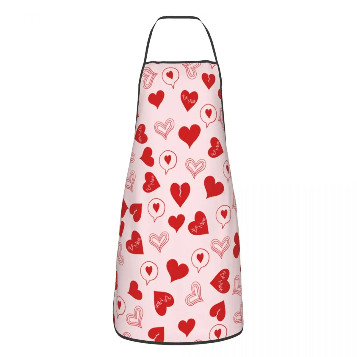 Custom Funny Cute Valentines Day Hearts Pattern Bib Aprons Women Men Unisex Kitchen Chef Tablier Cuisine for Cooking Baking