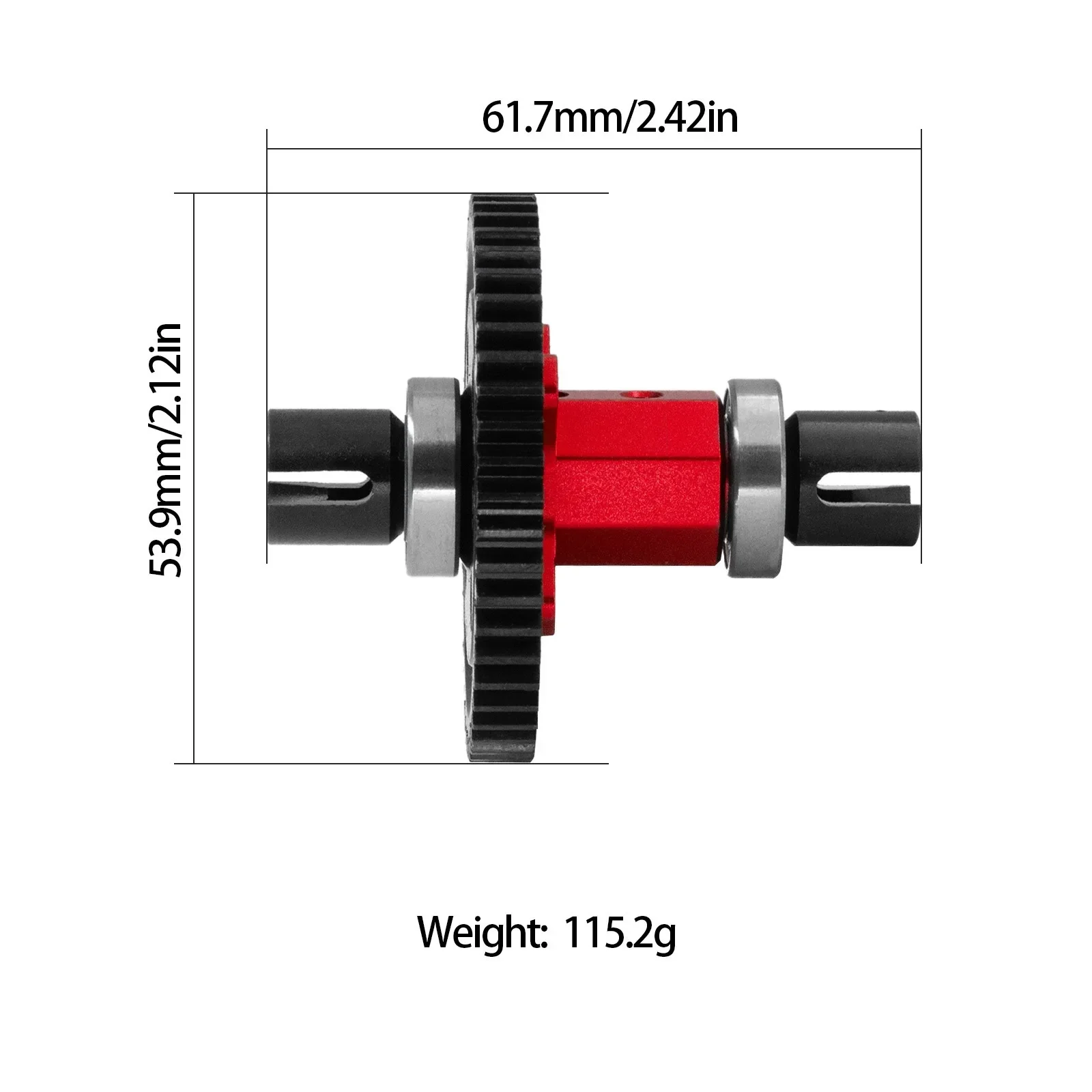 Metal 52T Slipper Clutch Center Diff Straight Shaft -W170 for 4WD Sledge 1/8 RC Car Upgrade Parts Accessories