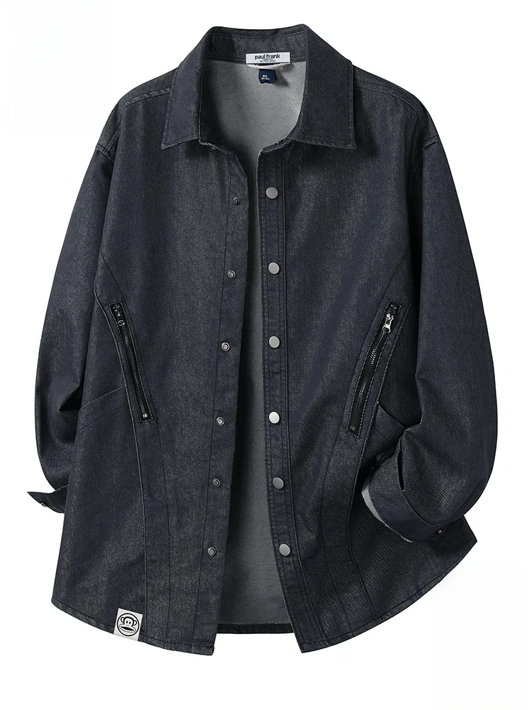 

Мужская куртка Paul Frank Large-Mouth Monkey в стиле ретро с воротником, повседневный дизайн, осенняя, из смесовой ткани (хлопок/полиэстер)