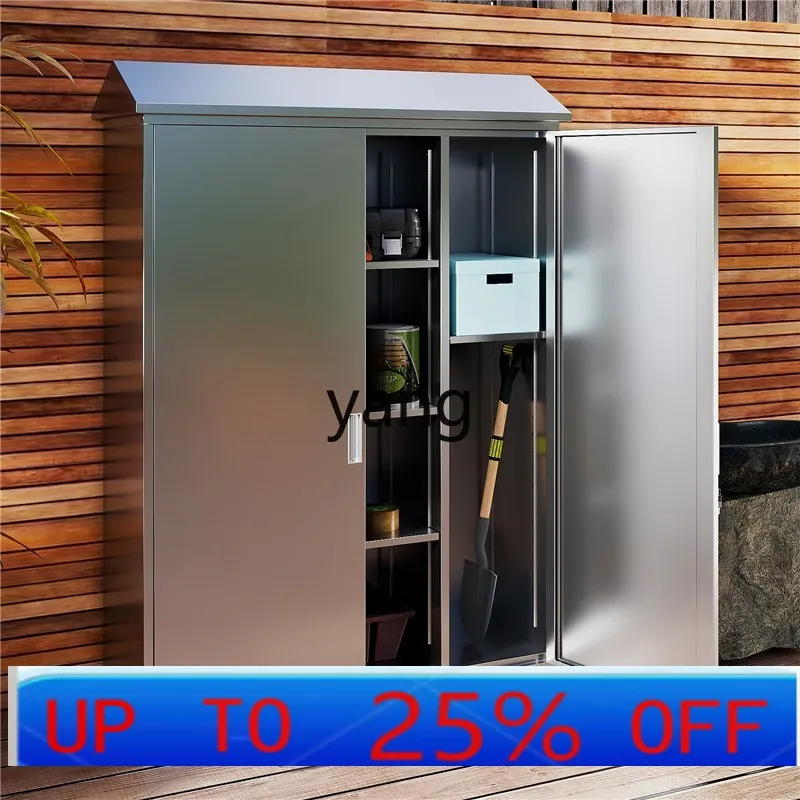 

CX Stainless Steel Outdoor Storage Garden Courtyard Outdoor Balcony Storage Household Tool Cabinet with Lock