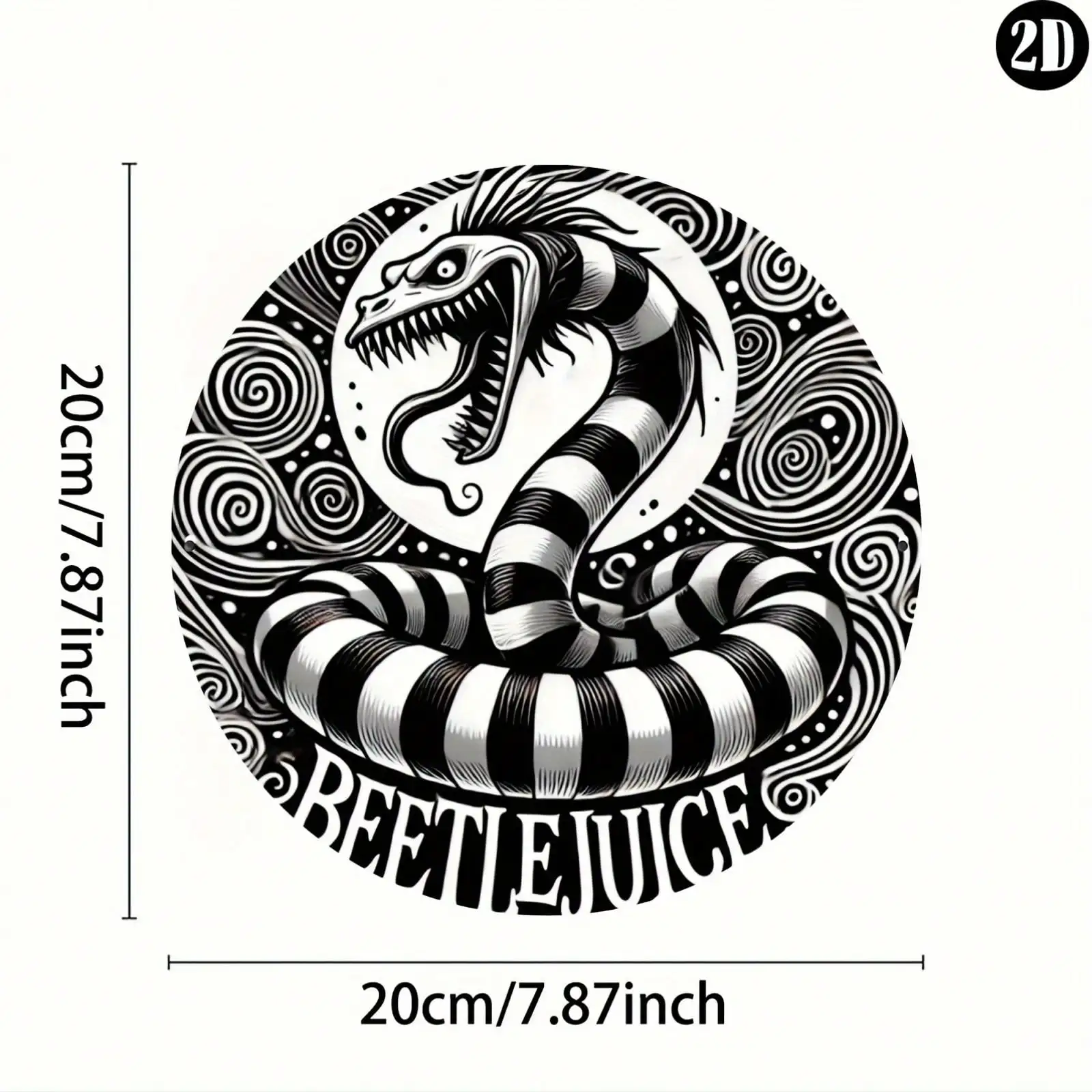 1 قطعة 8x8 "علامة معدنية مستديرة للهالوين بيتلجوس |   فن جدار الألومنيوم المتين |   ديكور وهدية مثالية للمنزل/المكتب