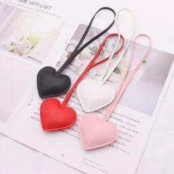 Leather Peach Heart Keychain Fashion PU Love Bag Pendant Backpack Trinket Girl Women Car Keyring Charm Jewelry Gifts