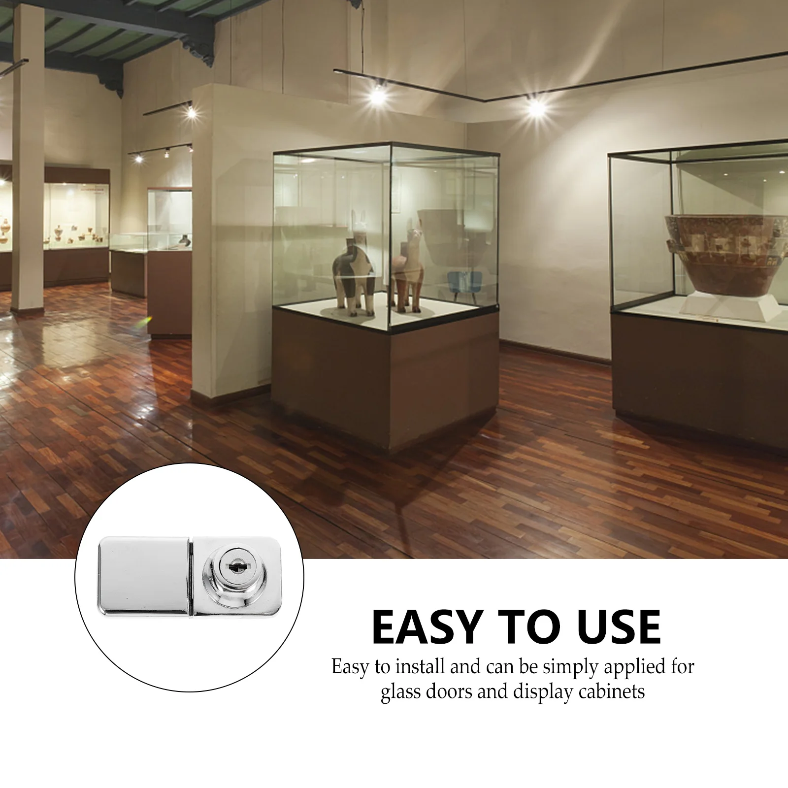 

Glass Door Lock Zinc Alloy Heavy Duty Showcase Cabinet Furniture Latch Security Exhibits Display Household Anti Theft Durable