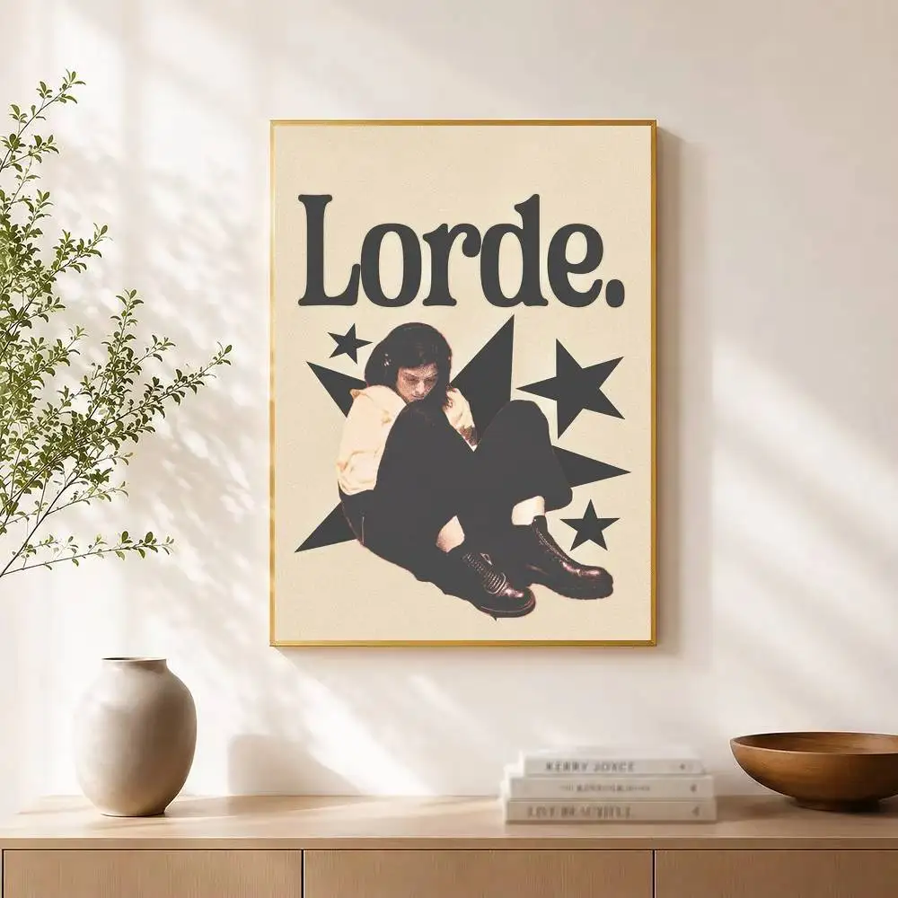 L-Lorde Alternative Singer Poster Waterproof Wall Art Sticker For Bar Living Room Vintage Decor High Quality Print Gift