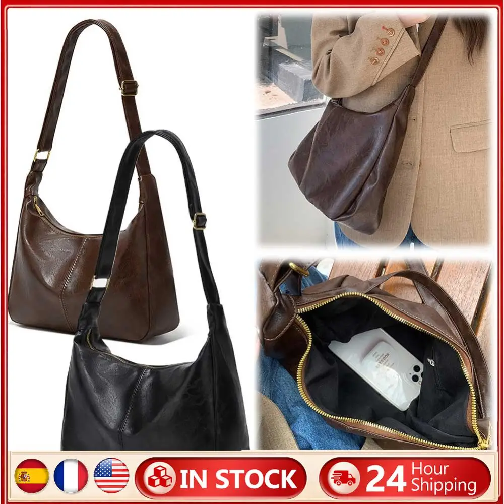 

Женская сумка с внутренними карманами, сумка-мессенджер из искусственной кожи, регулируемый ремень на молнии, сумка-хобо для путешествий и работы