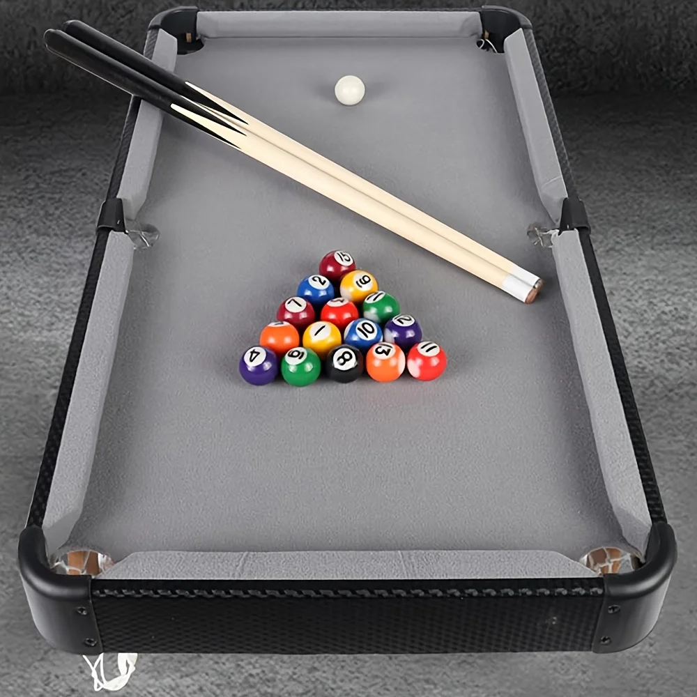 

Портативный настольный бильярдный стол для детей и взрослых, для гостиной и игровой комнаты, с киями, набором шаров и треугольником