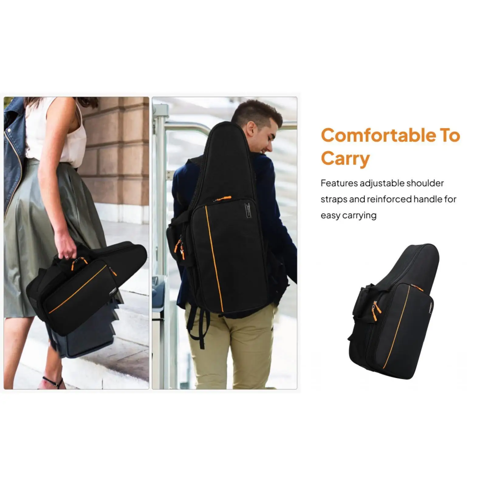 

Рюкзак для альт-саксофона, сумка через плечо, регулируемый ремень с внешним карманом Альт