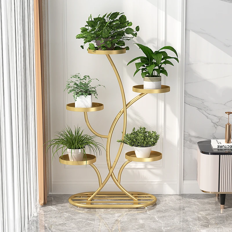 New Luxury Iron Flower Stand for Living Room Indoor Balcony Multi-Purpose Plant Display Shelf Succulent Holder Plant Shelves image 4