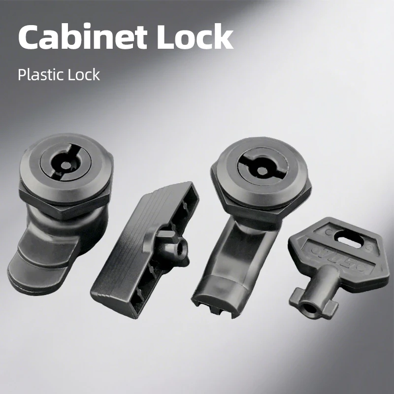 Black Plastic Key Lock AB Model Round Turn Tongue Shape For Electric Meter Tin Envelope Box Small Handle Locks