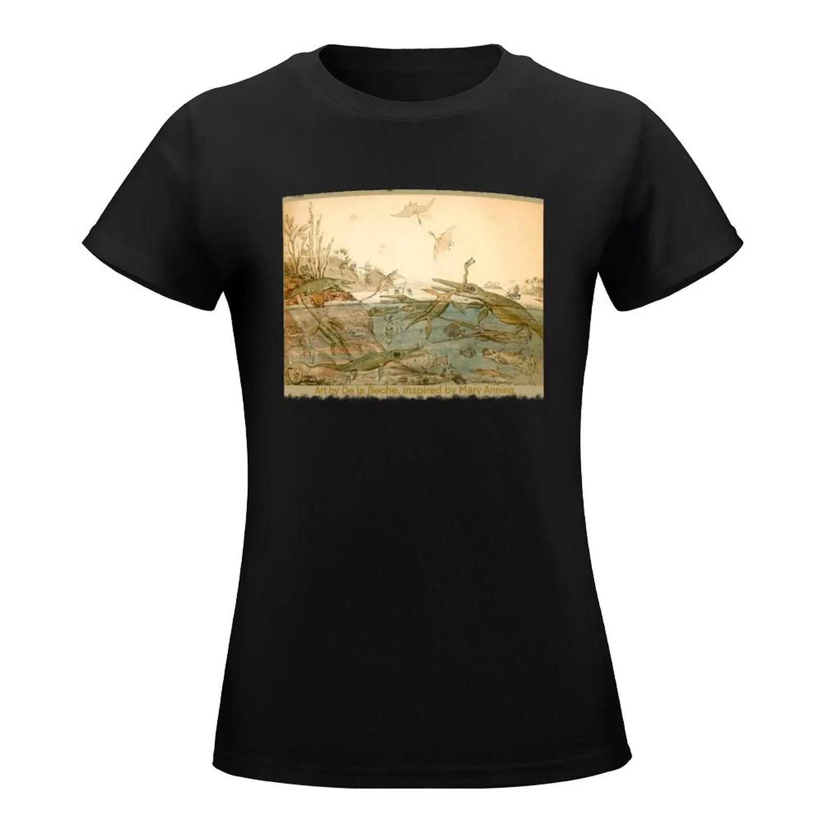 A More Ancient Dorset inspired by Mary Anning’s fossils, art by De La Beche T-Shirt graphics anime t-shirt dress for Women sexy