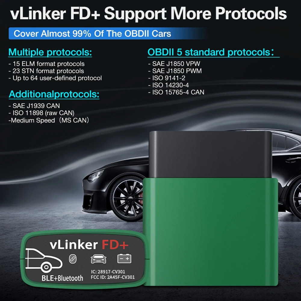 

Vgate vLinker FD+ BT4.0/ FD BT3.0 V2.2 для Ford Forscan OBD2 сканер автомобильные диагностические инструменты автосканер J2534 PK V1.5 ELM 327