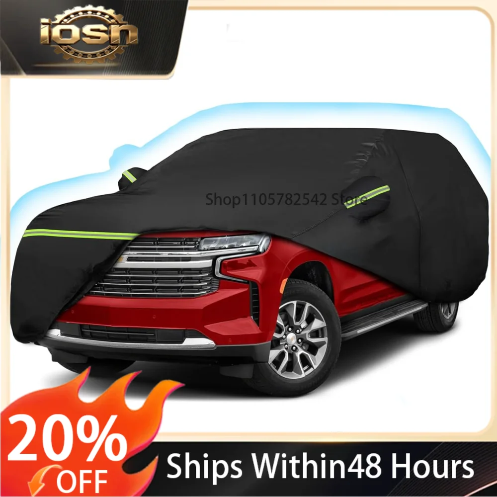 Waterproof Full Car Cover Custom Fit for 2007-2022 Chevy Suburban GMC Yukon All Weather Outdoor with Zipper Windproof Heavy Duty