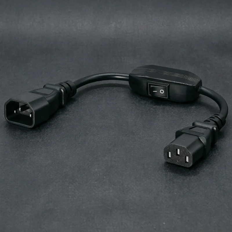  Flexible Lab Equipment Power Cord Practical C13 to C14 Power Cable with Switches for Home Office Multiple Devices Use
