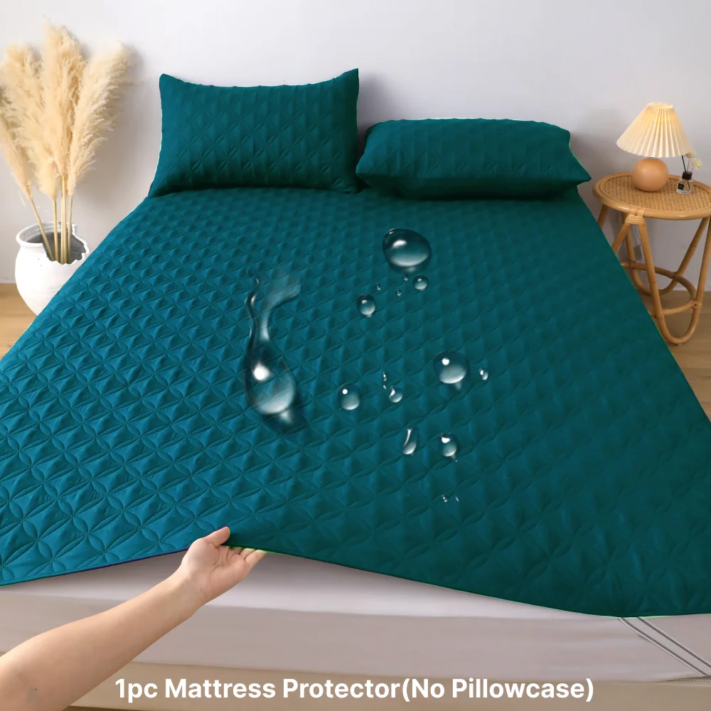 Wasserdichter Matratzenschutzbezug mit elastischem Band, weiche, atmungsaktive Matratzenauflage für Bett, Grau/Weiß/Grün/Blau – Detail 7