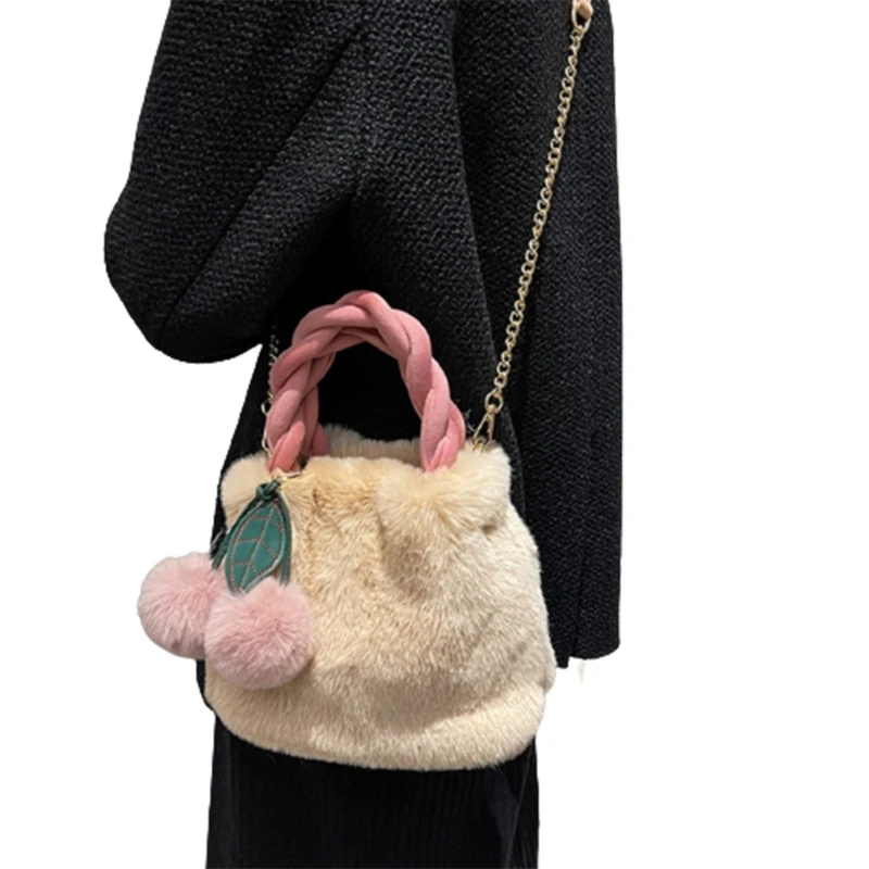 Trendy Women's Handbag with Furry and Tassels Decoration Chain Shoulder Bag Perfect for Various Occasions