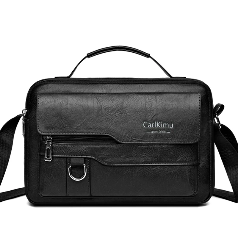 Herren- und Damen-Umhängetasche und Schultertasche für den Geschäftsalltag, schlicht und lässig, mit minimalistischem Design. Hergestellt aus PU-Material. – Detail 7