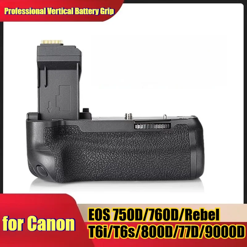 

Professional Vertical Battery Grip for Canon EOS 750D/760D/Rebel T6i/T6s/800D/77D/9000D DSLR Cameras - LP-E17 Battery Holder