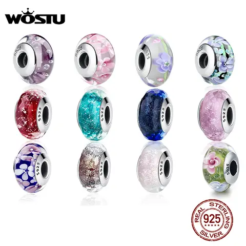 Sterling Silver Murano Glass Beads WOSTU