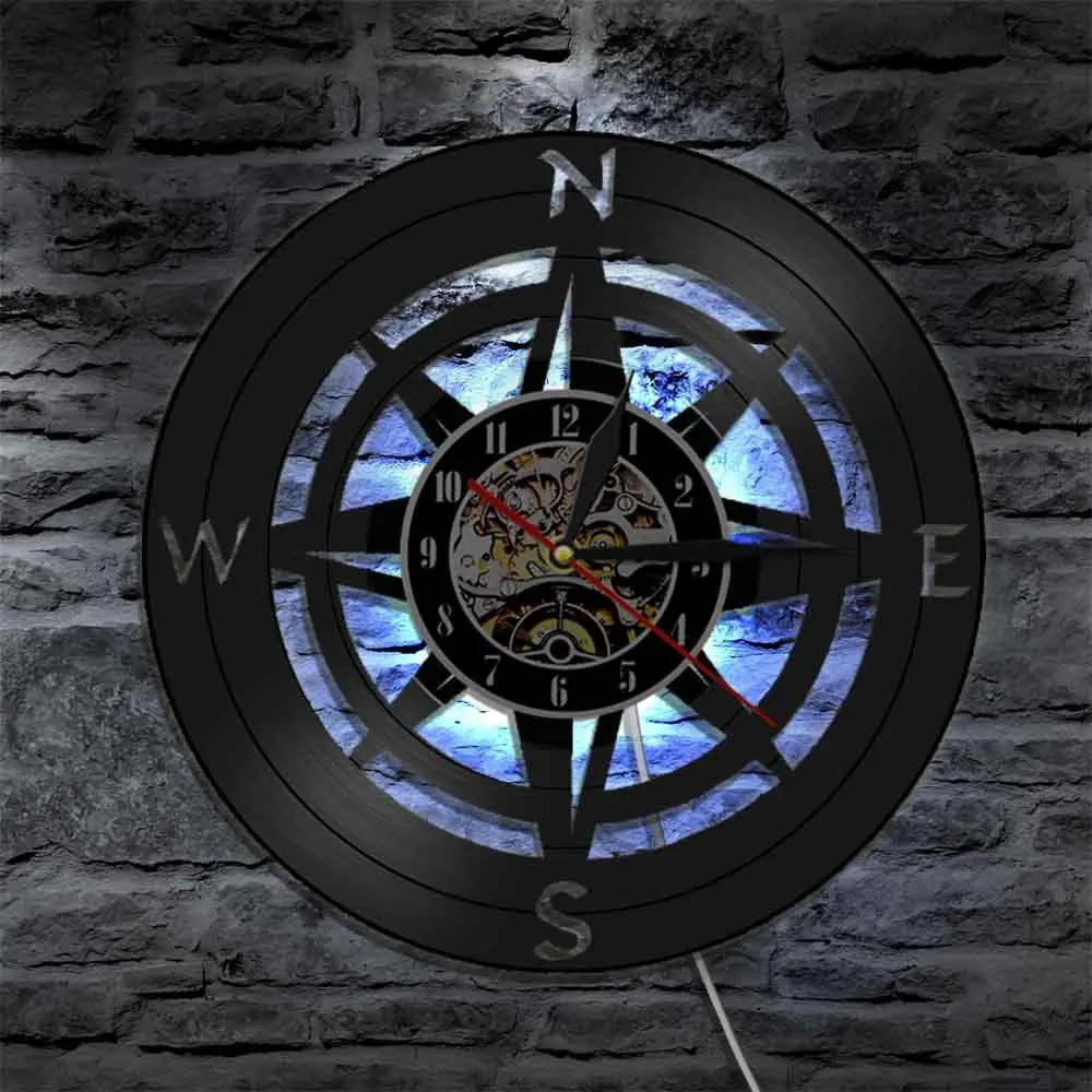 Horloge Shoous Record en vinyle, lampe murale LED, horloge murale de fond, modèle enfichable USB, meilleure vente, ZK50