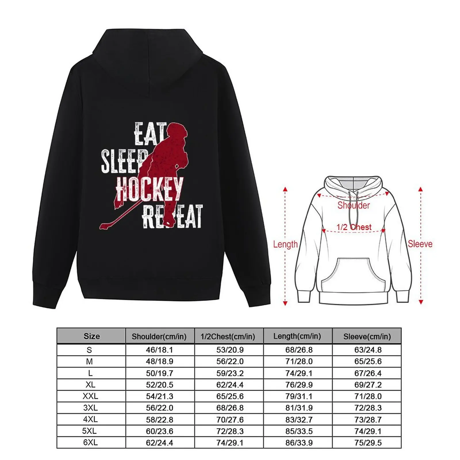 Hockey Life Mantra Tee: Eat, Sleep, Hockey, Repeat Hoodie anime clothing autumn new products blouse tracksuits