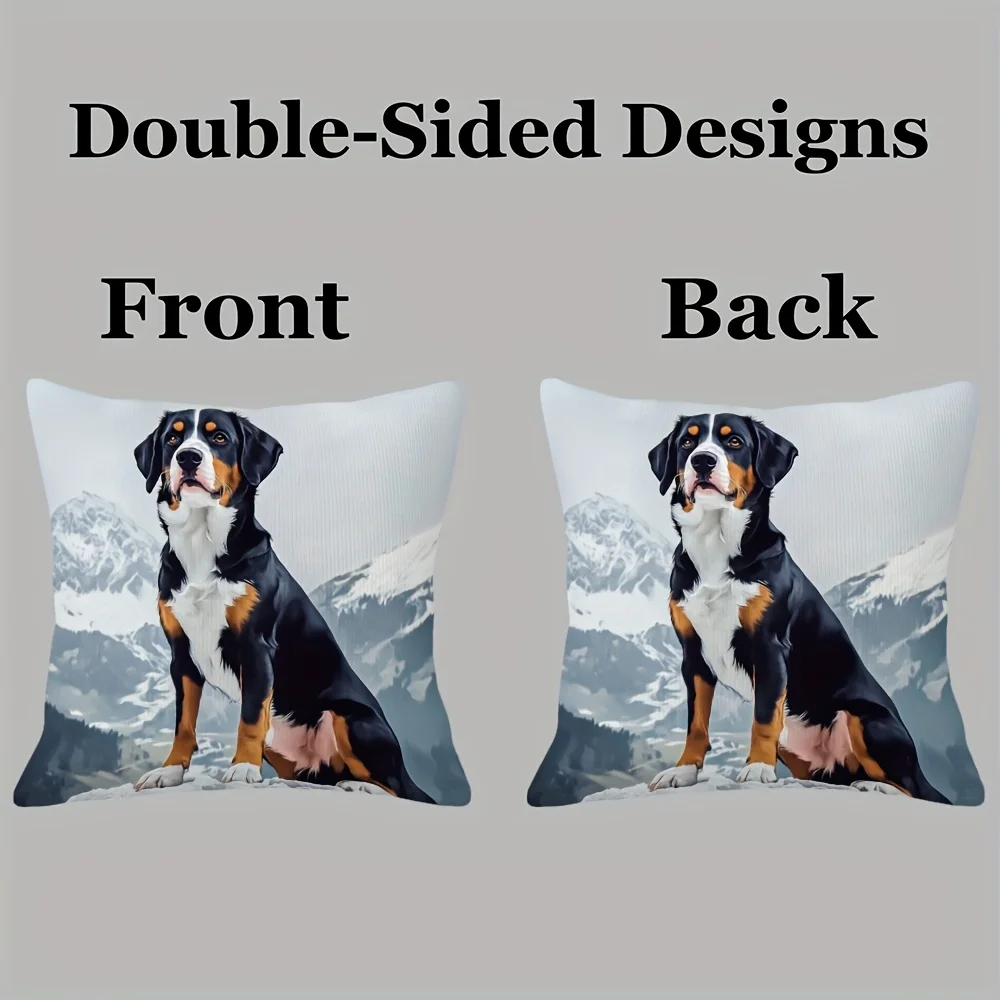 1pcs Short Plush Appenzeller Sennenhund Pillow Cover 18x18 Inch Double Sided Print Cushion Case Home Decor