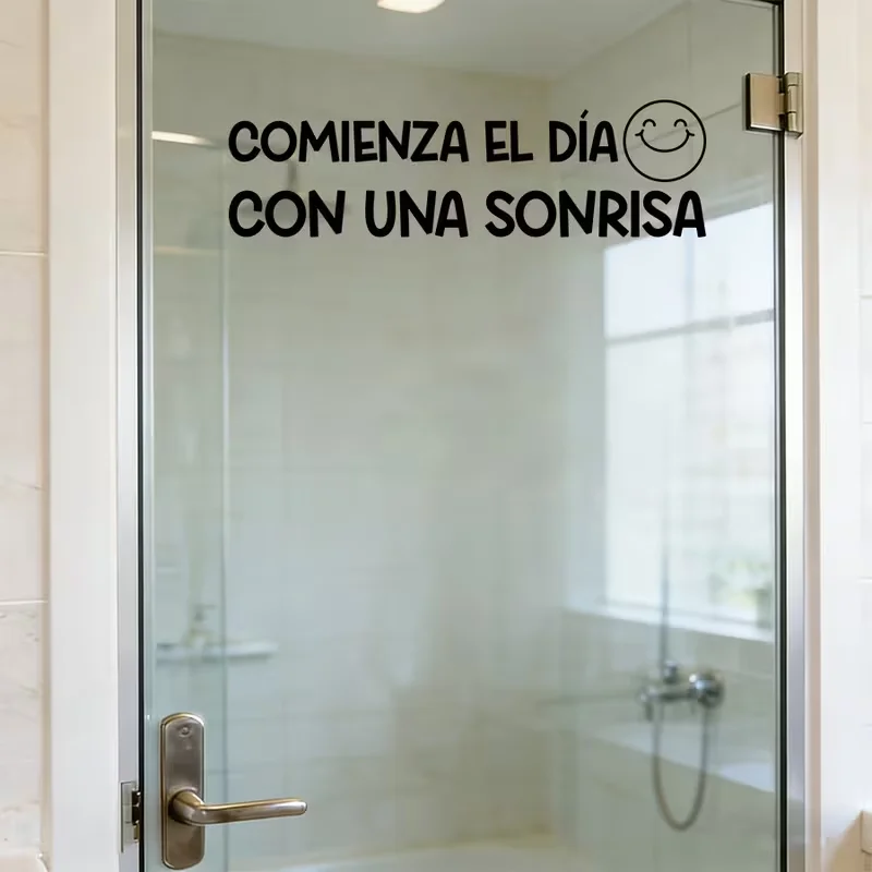 1pc Inspirational Spanish Quote Mirror Decal Sticker 