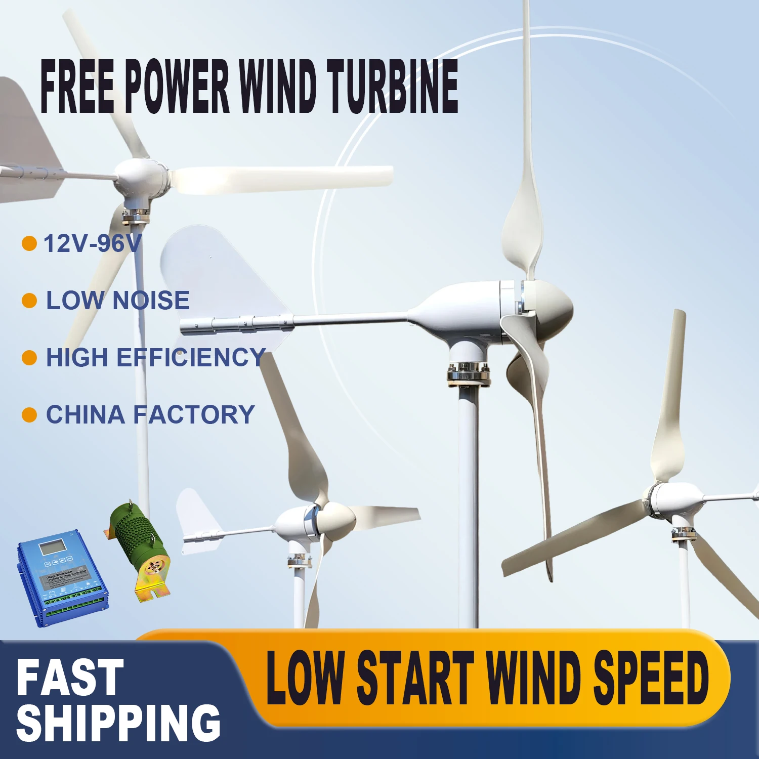 

3 лопасти, ветряная турбина для жилых помещений, горизонтальная ось, 10000 Вт, 15000 Вт, 8000 Вт, низкая скорость запуска ветра с контроллером 48 В, 96 В, 24 В, 12 В