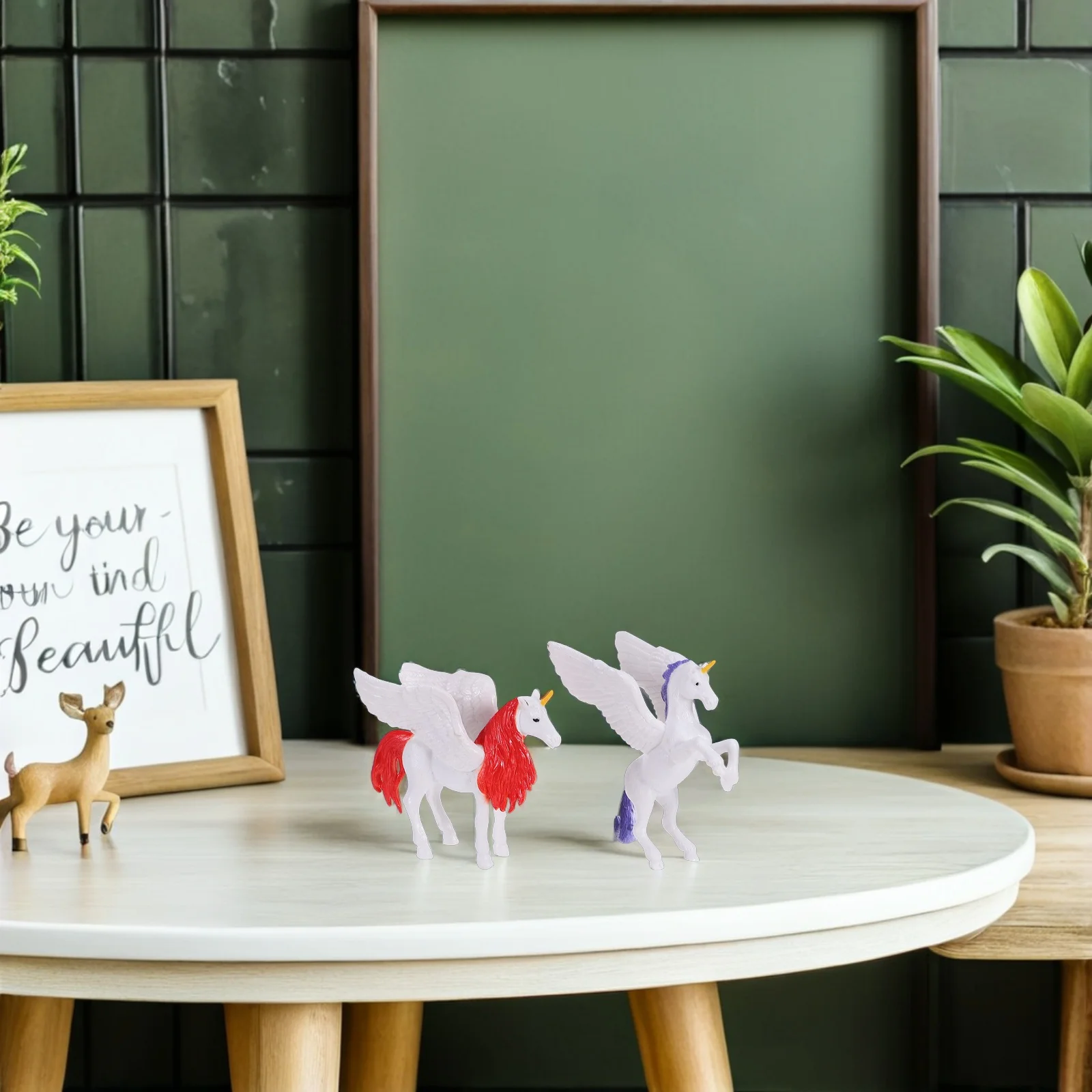 

4pcs Year Of The Horse Zodiac Set Mini Plastic Horses Chinese New Year Decor Lucky Animal Statue For Home Office Car Dashboard