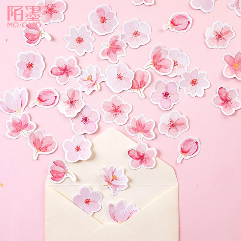 45pcs Japanese Sakura Story Boxed Sticker mini Scrapbooking Diary Photo Album Decorative Paper Stationery