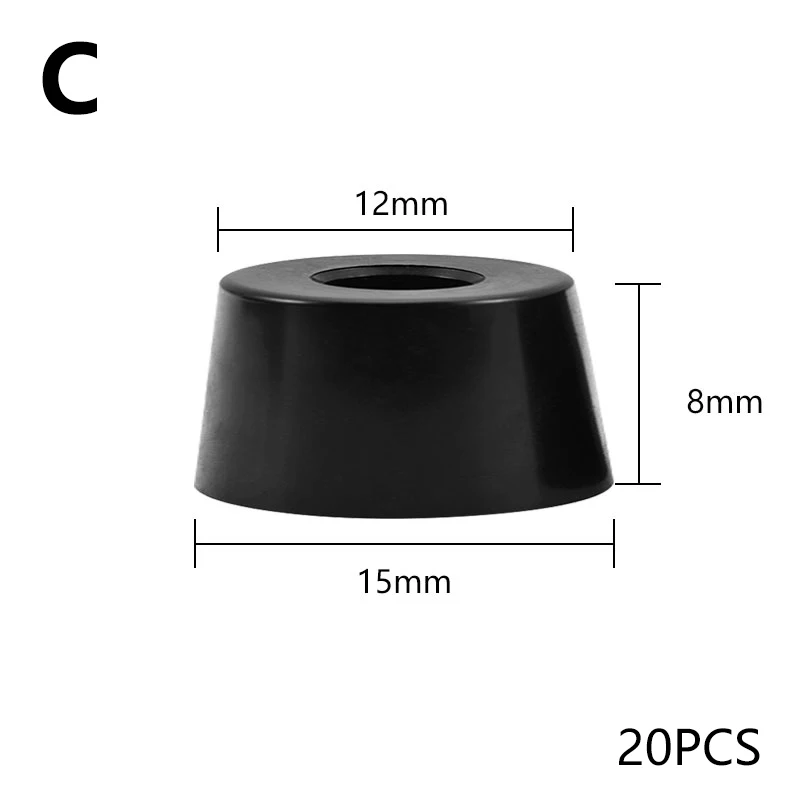 20pcs Speaker Cabinet Furniture Chair Table Box Conical Rubber Foot Pad stainless steel Stand Shock Absorber  Skid Resistance