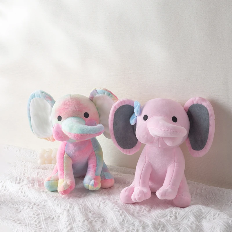 25cm/9,84 Zoll Weicher Elefanten-Plüsch - Niedliches Flauschiges Buntes Plüschtier (Verschiedene Farben: Rosa/Blau/Lila/Regenbogen) - Id – Detail 6