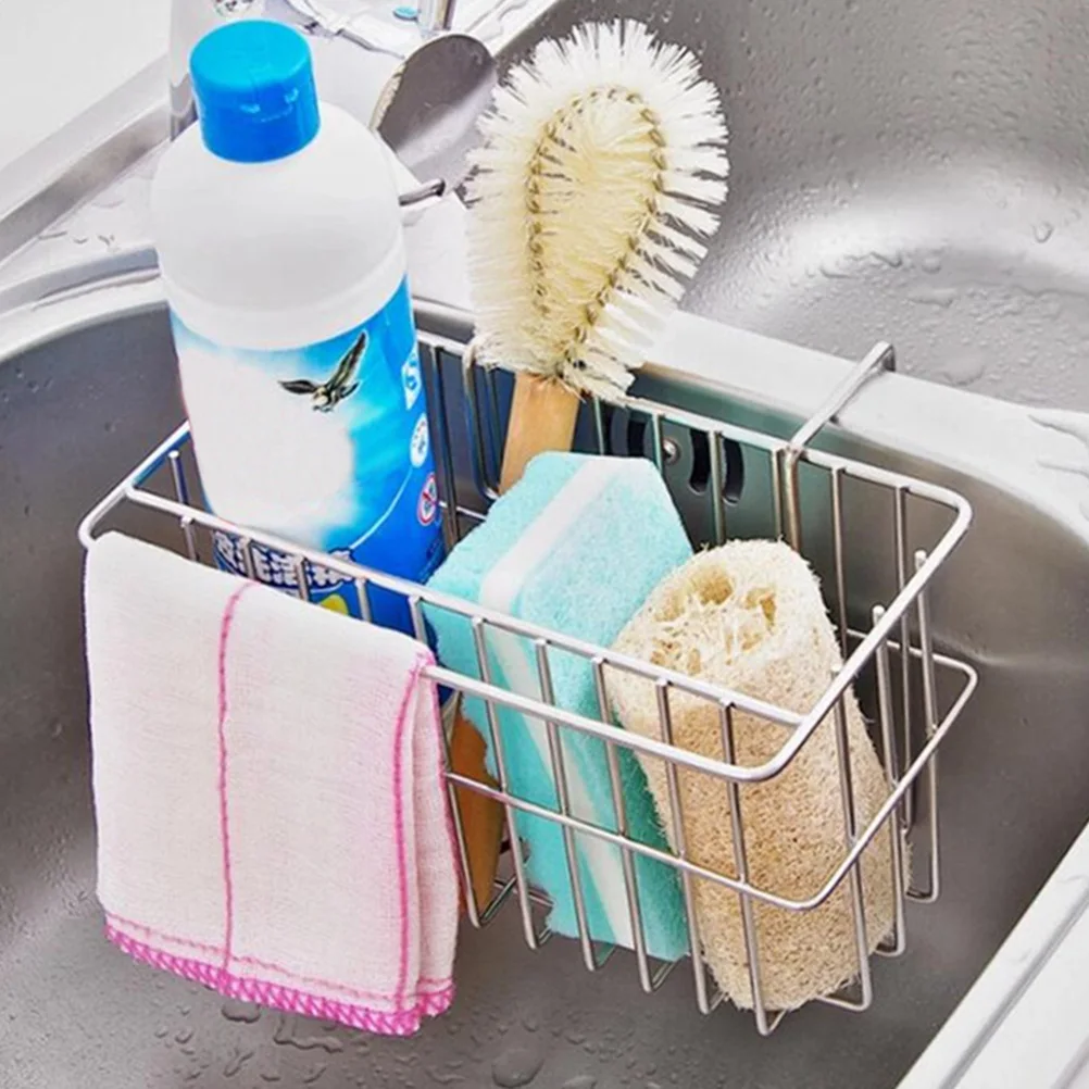 

Drain Basket Rack for Kitchen Sink Sponge Stainless Steel Hanging Organizer Storage Baskets